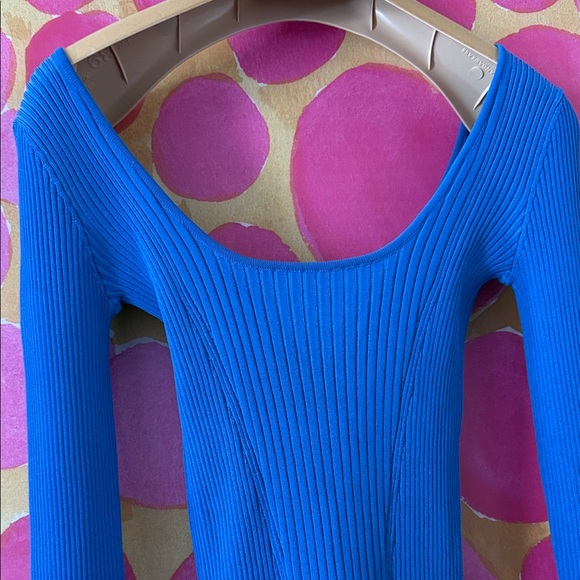 ๐ Balenciaga Blue Ribbed Long Sleeve Top - Picture 2 of 4